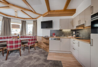 Wohn-Essbereich mit Kochnische/Living-dining area with kitchenette